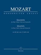 Four Flute Quartets by Mozart Wolfgang Amadeus for Mini Score