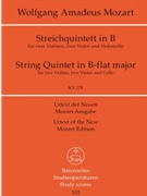Streichquintett B-Dur KV 174 by Mozart Wolfgang Amadeus for 2V/2Va/Vc