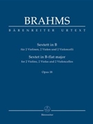 Sextet for 2 Violins 2 Violas und 2 Violoncellos B-flat major op. 18 by Brahms Johannes for 2V/2Va/2Vc
