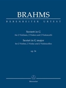 Sextet for 2 Violins 2 Violas and 2 Violoncellos G major op. 36 by Brahms Johannes for 2V/2Va/2Vc