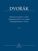 String Quartet Nr. 1 A major op. 2 by Dvorak Antonin for 2V/Va/Vc
