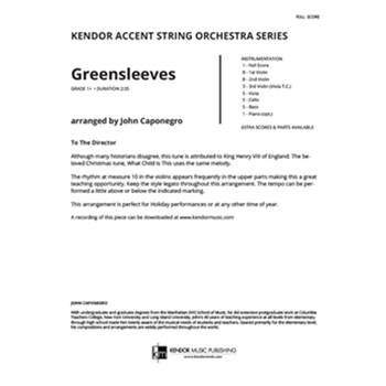 Greensleeves by Traditional - Caponegro John - for Full Score