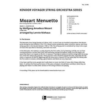 Mozart Menuetto (From String Quartet In D Minor, K421) (Full Score) (From String Quartet In D Minor, K421)