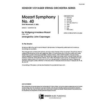 Mozart Symphony No. 40 (First Movement, K. 550) (Full Score) (First Movement, K. 550)
