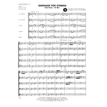 Serenade For Strings Mvt 4 Tema Russo by Tchaikovsky Pyotr Ilyich - Del Borgo Elliot - for Full Score