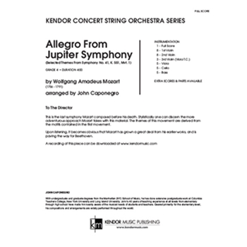 Allegro From Jupiter Symphony (Selected Themes From Symphony No. 41, K. 551, Mvt. 1) (Full Score) (Selected Themes From Symphony No. 41, K. 551, Mvt. 1)