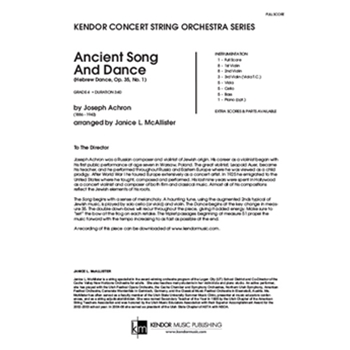 Ancient Song And Dance (Hebrew Dance, Op. 35, No. 1) (Full Score) (Hebrew Dance, Op. 35, No. 1)