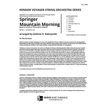Springer Mountain Morning (based on versions of "Bonny James Campbell") (Full Score) (based on versions of "Bonny James Campbell")