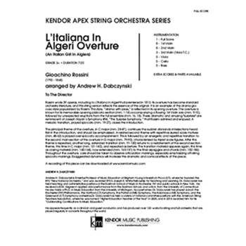 L'Italiana In Algeri Overture (An Italian Girl In Algiers) (Full Score) (An Italian Girl In Algiers)