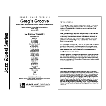 Greg's Groove (based on the chord changes to 'Bags' Groove' by Milt Jackson) (Full Score) (based on the chord changes to 'Bags' Groove' by Milt Jackson)