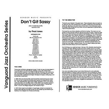 Don't Git Sassy (Full Score)