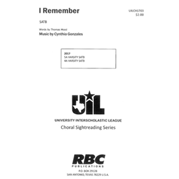 I Remember by Gonzales Cynthia for SATB