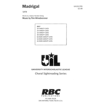 Madrigal by Winebrenner Tim for SATB