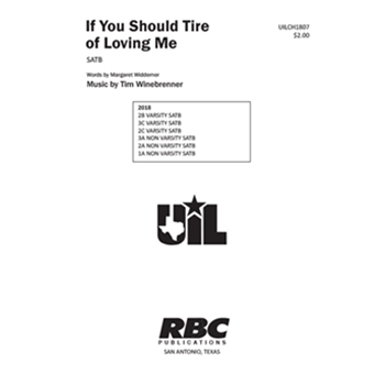 If You Should Tire of Loving Me by Winebrenner Tim for SATB