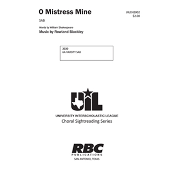 O Mistress Mine by Blackley for SAB