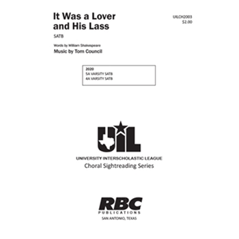 It Was a Lover and His Lass by Council for SATB