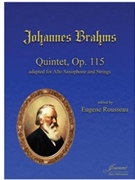 Brahms (Rousseau): Quintet op. 115 adapted for Alto Saxophone and String Quartet (score) by for Score