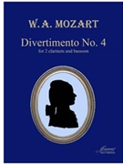 Mozart (Anderson): Divertimento No. 4 [2 clarinets bassoon] (score/parts) by for 2 Clarinet