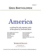 America by Bartholomew Greg for Solo Voice