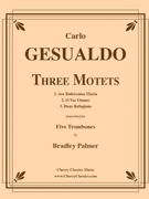 Three Motets for five Trombones by Gesualdo Carlo - Palmer Bradley - for Trombone Quintet