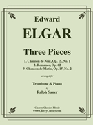 Three Pieces for Trombone & Piano by Elgar Edward - Sauer Ralph - for Trombone and Piano
