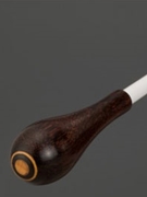 Baton--TAKT 15" Pear Baton Tamarind (Boxwood) Parisian Eye Inlay White Shaft for Baton