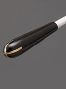 Baton--TAKT 13" STD Baton Ebony (Brass) Cross Inlay White Shaft for Baton