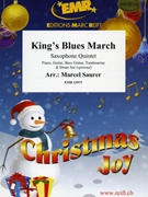 King's Blues March by Saurer Marcel for 5 Saxophones (5 Saxophones (SAA(T)TB) and Percussions (Piano Guitar Bass Guitar Tambourine and Drum Set optional))