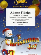 Adeste Fideles by Saurer Marcel for 4 Clarinets and Chorus (4 Clarinets and Chorus (Piano Guitar Bass Guitar Percussions and Drum Set optional))