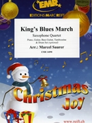 King's Blues March by Saurer Marcel for 4 Saxophones (4 Saxophones (S(A)A(T)A(T)B) (Piano Guitar Bass Guitar Tambourine and Drum Set optional))