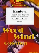 Kumbaya by Naulais Jerome for 4 Flutes and Piano (4 Flutes and Piano (Keyboard) (Guitar Bass Guitar and Drums optional))