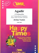 Agadir by Naulais Jerome for 4 Violoncellos (4 Violoncellos (Piano Guitar and Drums optional))