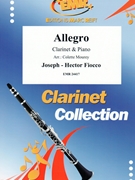 Allegro by Fiocco Joseph-Hector - Mourey Colette - for Clarinet and Piano (Clarinet and Piano)