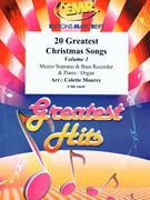 20 Greatest Christmas Songs Vol. 1 by Mourey Colette for Bass Recorder Mezzo Soprano and Piano (Bass Recorder Mezzo Soprano and Piano (or Organ accompaniment))