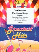 20 Greatest Christmas Songs Vol. 1 by Mourey Colette for Baritone (Baritone (Voice) Tenor Recorder and Piano (or Organ accompaniment))