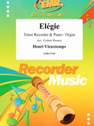 Elegie by Vieuxtemps Henri - Mourey Colette - for Tenor Recorder and Organ (Tenor Recorder and Organ)