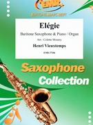 Elegie by Vieuxtemps Henri - Mourey Colette - for Baritone Saxophone and Organ (Baritone Saxophone and Organ)