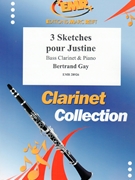 3 Sketches pour Justine by Gay Bertrand for Bass Clarinet and Piano (Bass Clarinet and Piano)