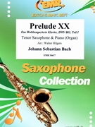 Prelude XX by Bach Johann Sebastian - Walter Hilgers - for Tenor Saxophone and Piano (Tenor Saxophone and Piano)