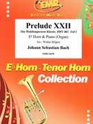 Prelude XXII by Bach Johann Sebastian - Walter Hilgers - for Eb Horn and Organ (Eb Horn and Organ)
