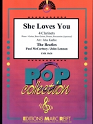 She Loves You by - Lennon John and Mccartney Paul Jirka Kadlec - Beatles for 4 Clarinets (4 Clarinets (Piano Guitar Bass Drums optional) (Piano / Guitar Bass Guitar Drums Percussion (optional)))