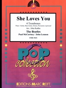 She Loves You by - Lennon John and Mccartney Paul Jirka Kadlec - Beatles for 4 Trombones and Rhythm Section (4 Trombones and Rhythm Section (Piano / Guitar Bass Guitar Drums Percussion (optional)))