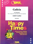Galicia by Lachat Andre for 4 Clarinets (4 Clarinets (Piano Guitar Bass Drums optional) (Piano / Guitar Bass Guitar Drums Percussion (optional)))