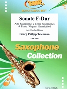Sonate F-Dur by Telemann Georg Philipp - Kraus Eberhard - for 3 Saxophones (3 Saxophones (ATT) and Piano)
