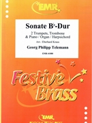Sonate Bb-Dur by Telemann Georg Philipp - Kraus Eberhard - for 2 Trumpets (2 Trumpets (Cornets) Trombone and Piano)