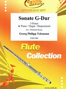 Sonate G-Dur by Telemann Georg Philipp - Kraus Eberhard - for 3 Flutes and Organ (3 Flutes and Organ)