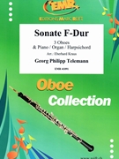 Sonate F-Dur by Telemann Georg Philipp - Kraus Eberhard - for 3 Oboes and Piano (3 Oboes and Piano)