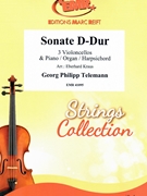 Sonate D-Dur by Telemann Georg Philipp - Kraus Eberhard - for 3 Violoncellos and Piano (3 Violoncellos and Piano)