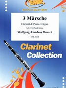 3 Marsche by Mozart Wolfgang Amadeus - Kraus Eberhard - for Clarinet and Piano (Clarinet and Piano)