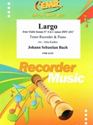 Largo by Bach Johann Sebastian - Jirka Kadlec - for Tenor Recorder and Piano (Tenor Recorder and Piano)